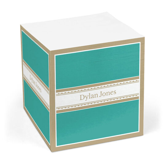 Aquamarine Block Sticky Memo Cube